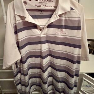 Striped Polo Pebble Beach! Golf Shirt.